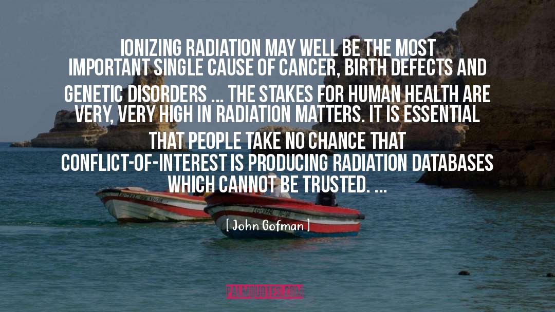 John Gofman Quotes: Ionizing radiation may well be