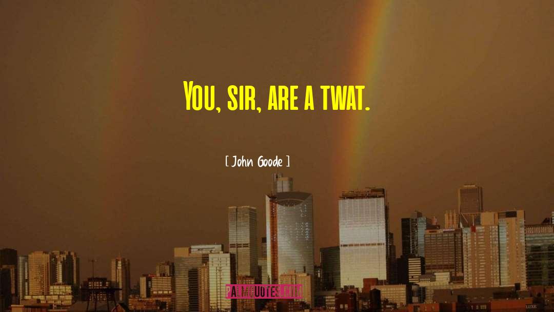 John Goode Quotes: You, sir, are a twat.