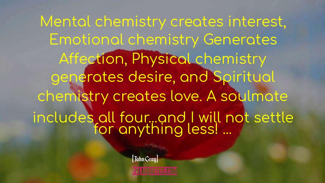 John Gray Quotes: Mental chemistry creates interest, Emotional