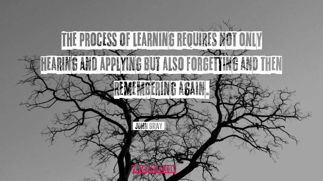 John Gray Quotes: The process of learning requires