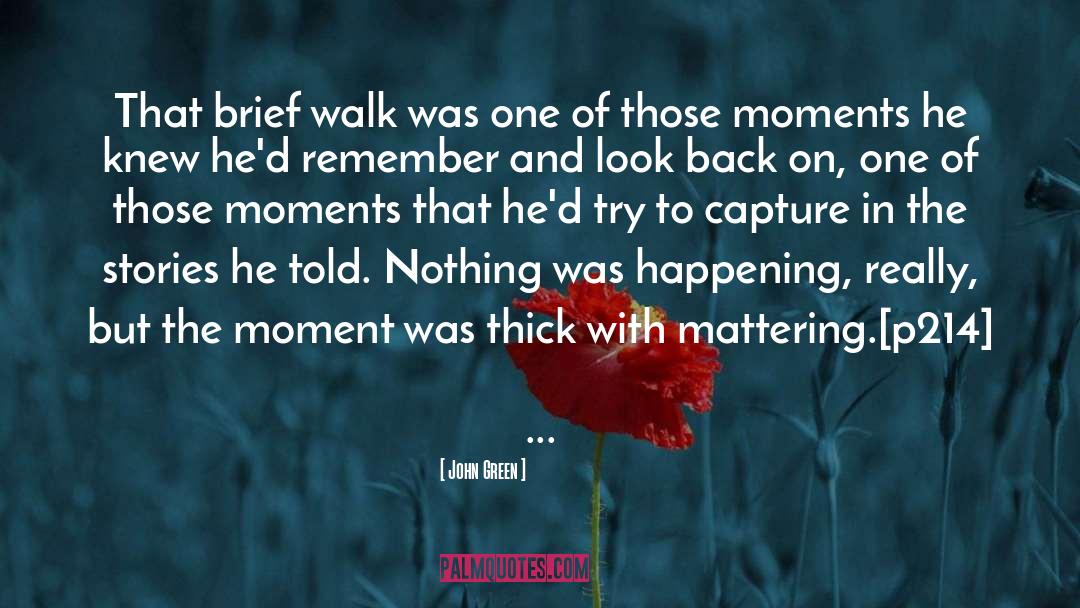 John Green Quotes: That brief walk was one