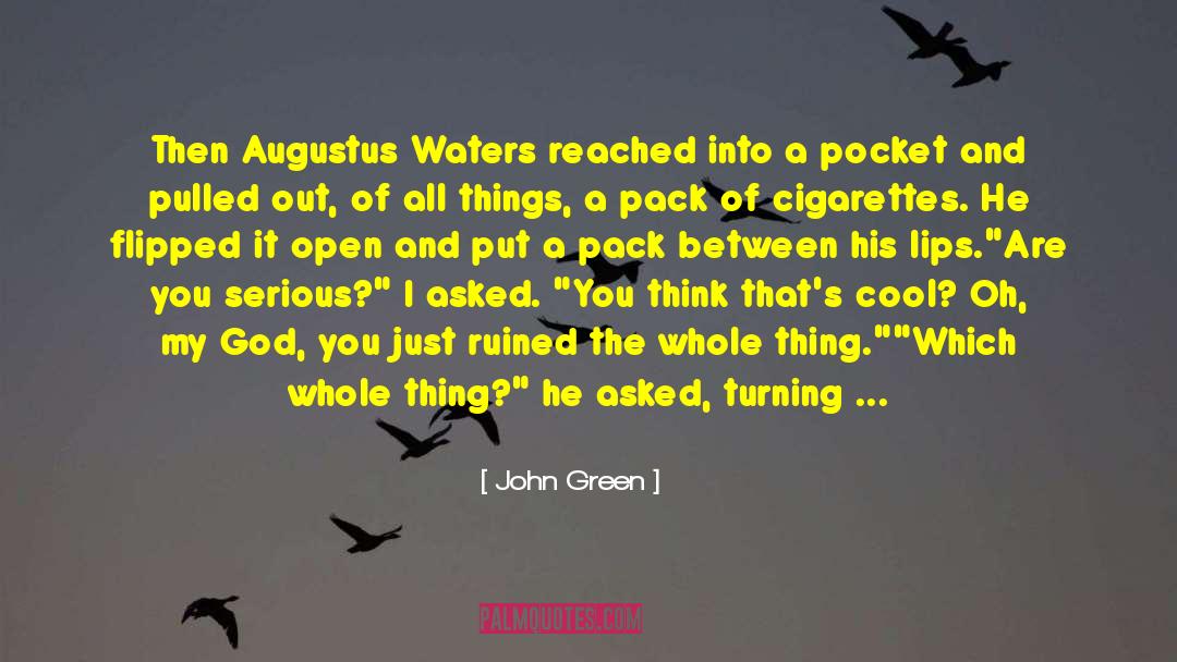 John Green Quotes: Then Augustus Waters reached into