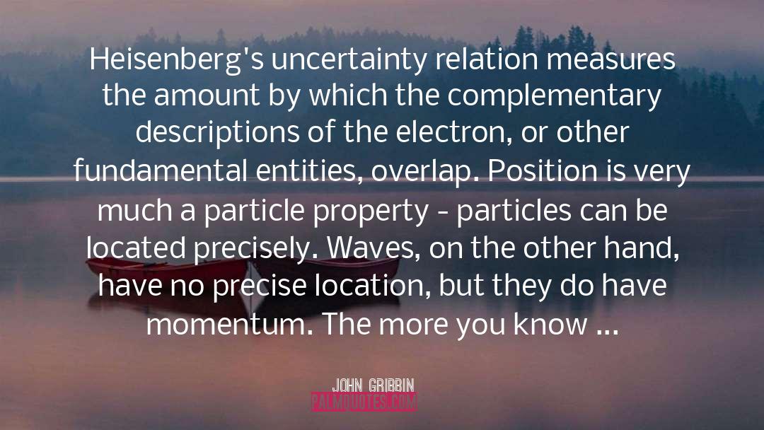 John Gribbin Quotes: Heisenberg's uncertainty relation measures the