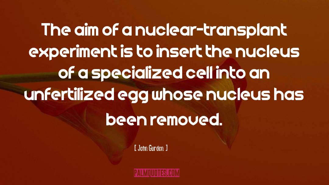 John Gurdon Quotes: The aim of a nuclear-transplant