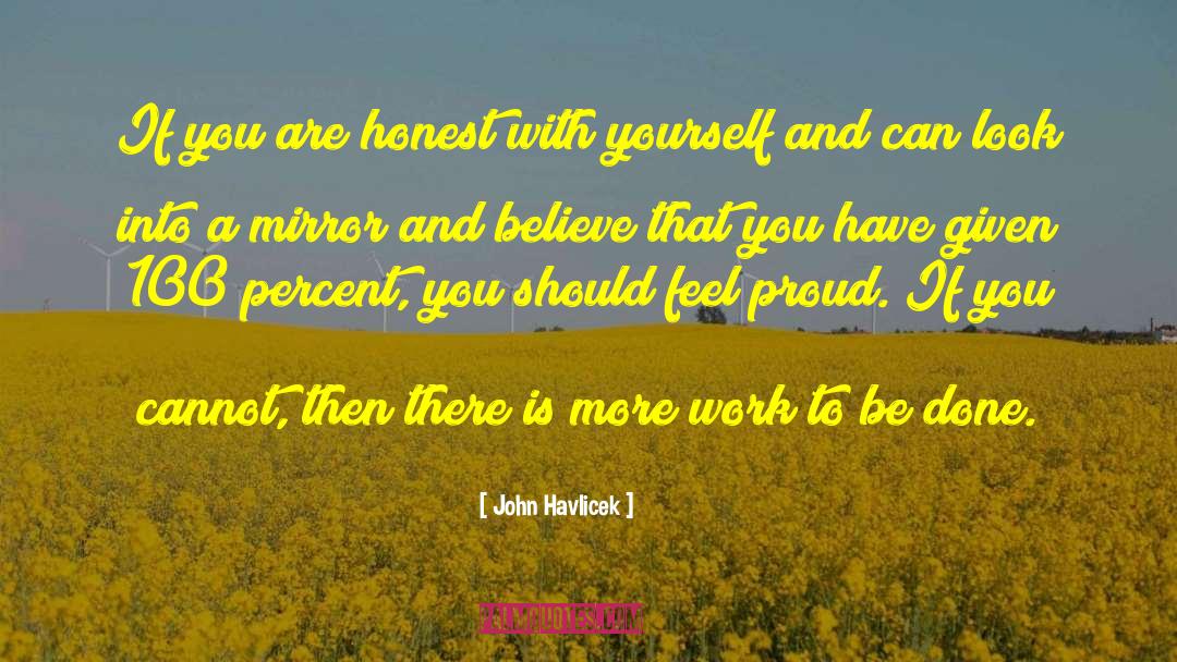 John Havlicek Quotes: If you are honest with