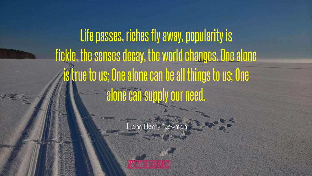 John Henry Newman Quotes: Life passes, riches fly away,
