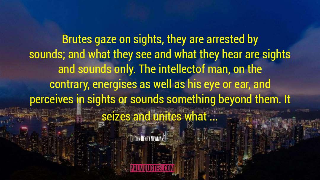 John Henry Newman Quotes: Brutes gaze on sights, they
