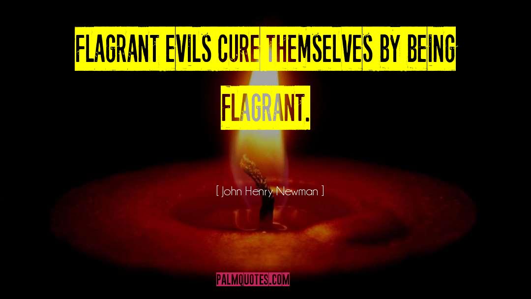 John Henry Newman Quotes: Flagrant evils cure themselves by