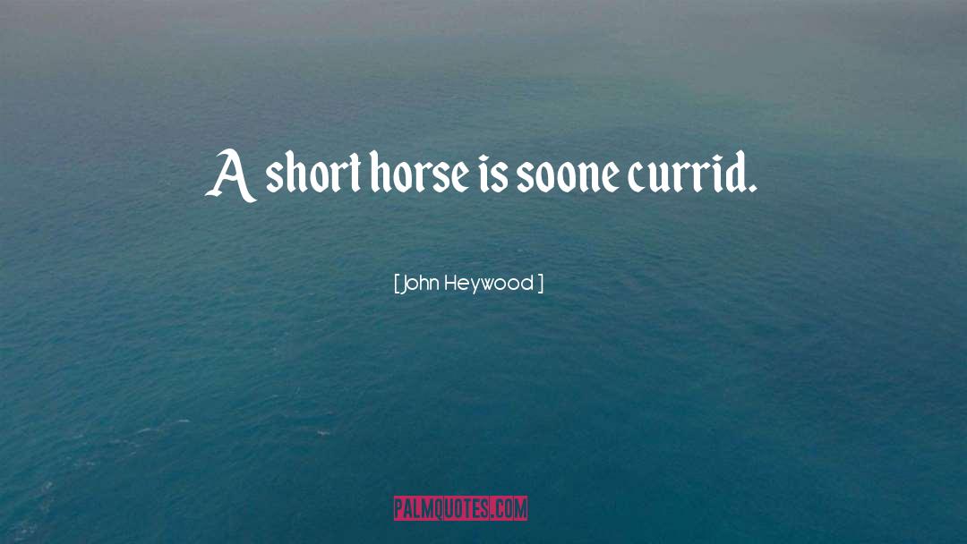 John Heywood Quotes: A short horse is soone