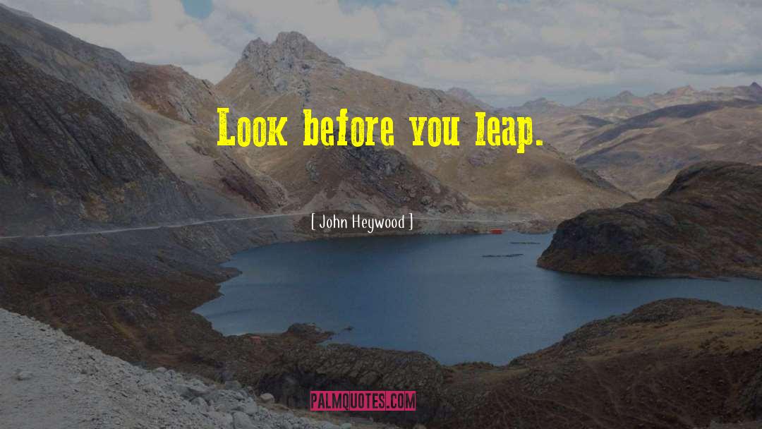 John Heywood Quotes: Look before you leap.