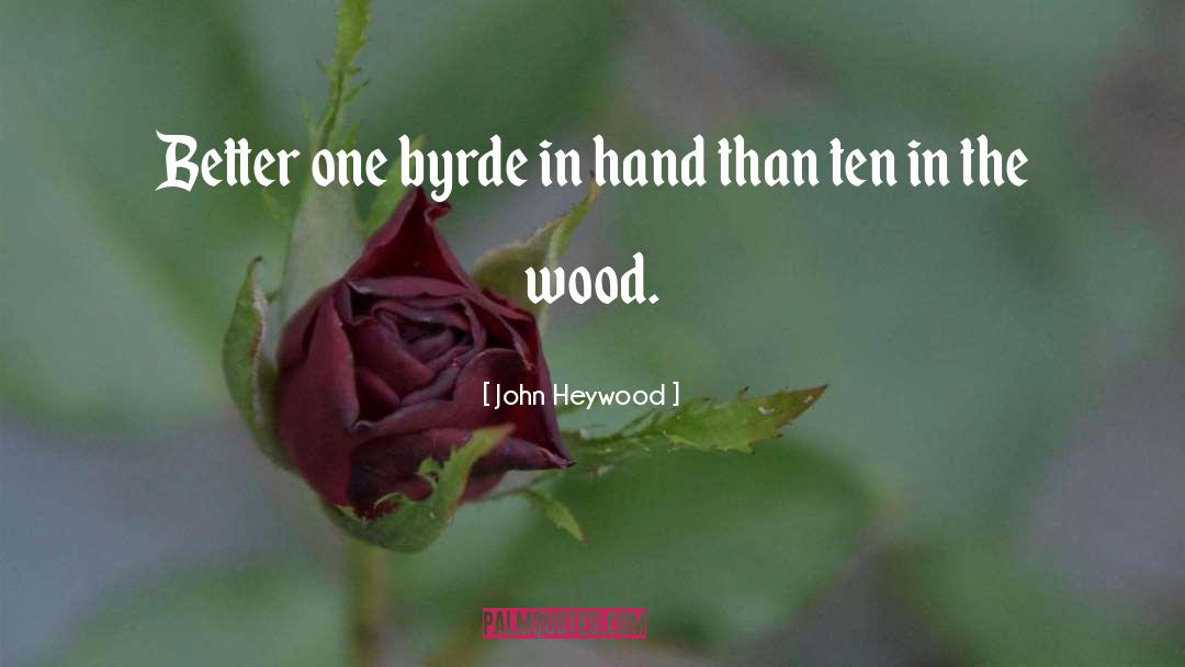 John Heywood Quotes: Better one byrde in hand