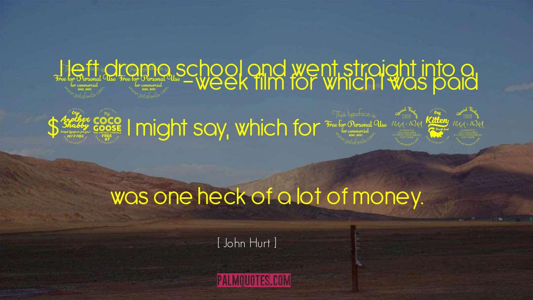 John Hurt Quotes: I left drama school and