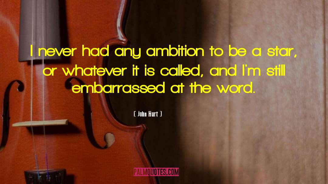 John Hurt Quotes: I never had any ambition