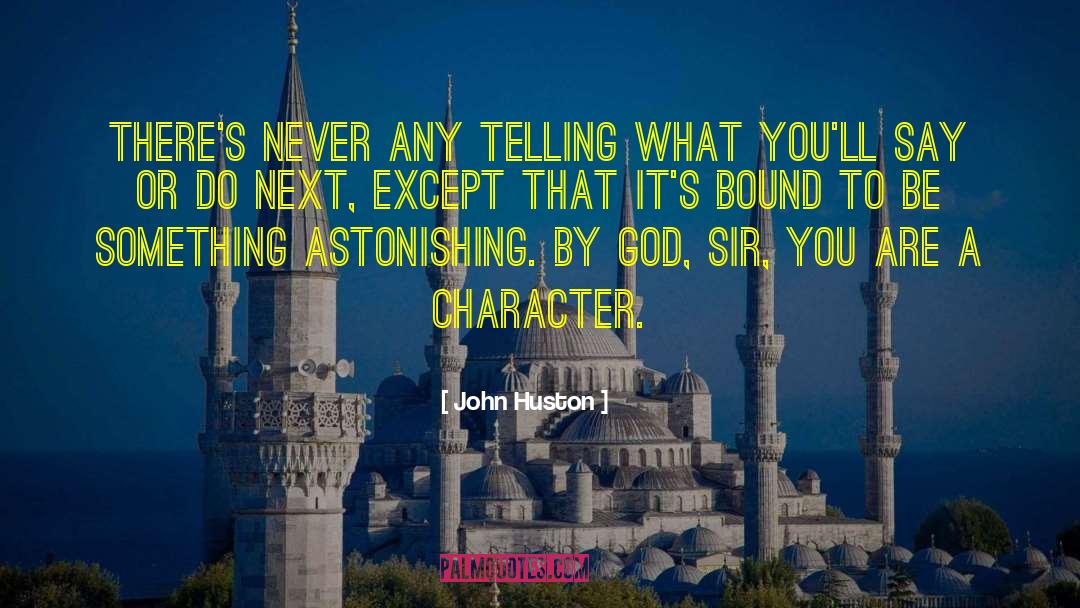John Huston Quotes: There's never any telling what