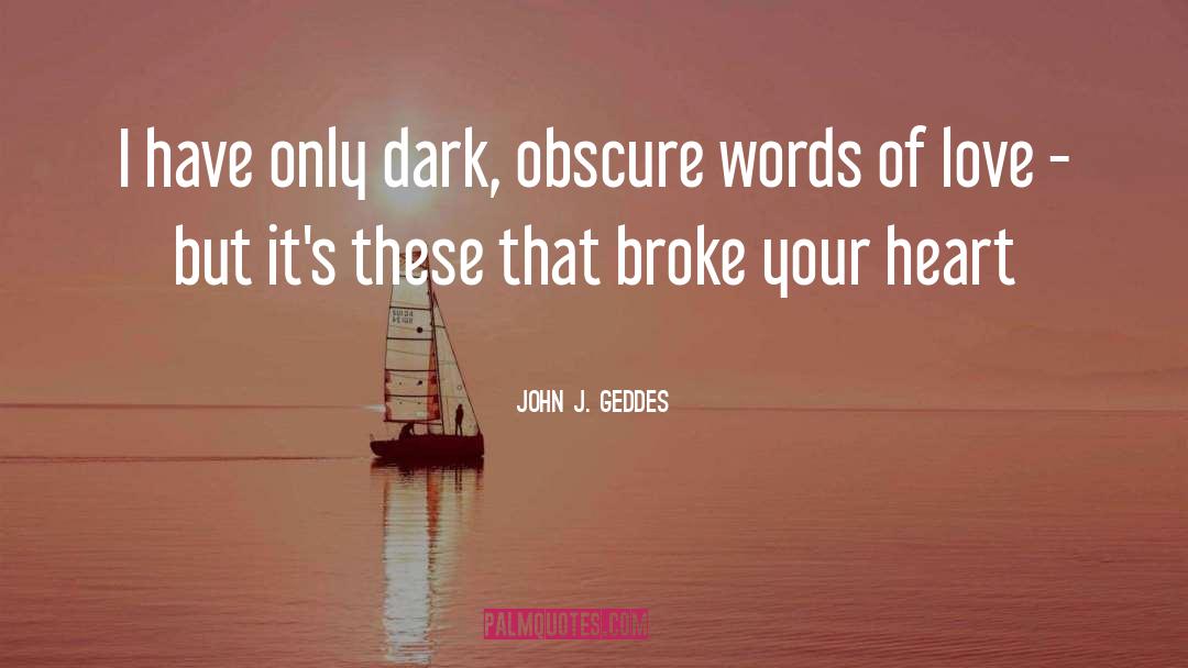John J. Geddes Quotes: I have only dark, obscure