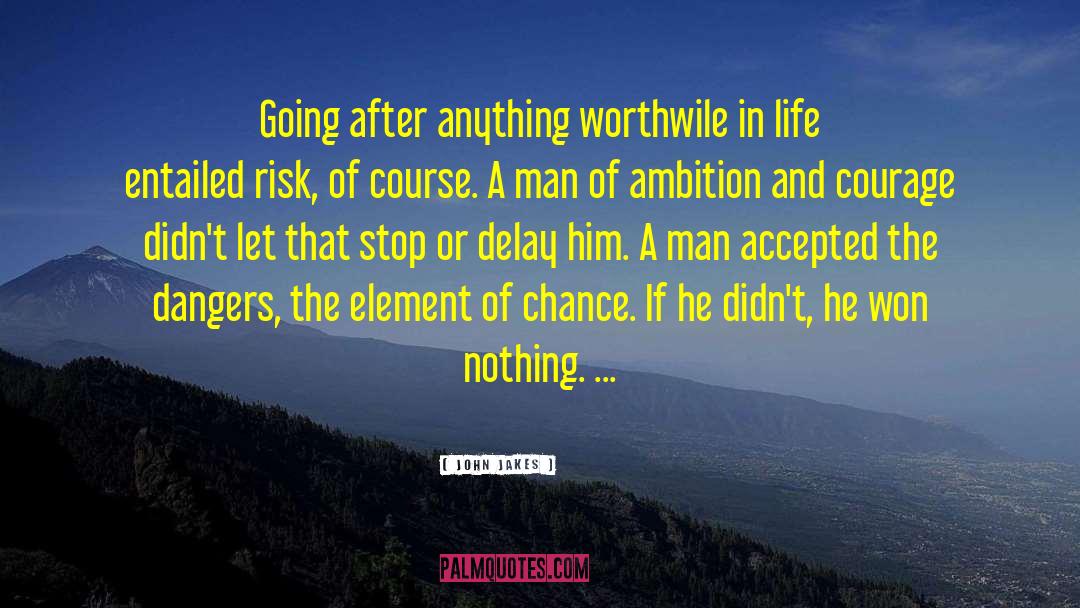 John Jakes Quotes: Going after anything worthwile in