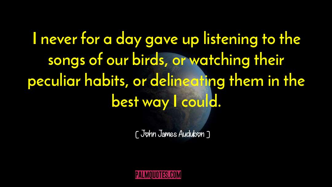 John James Audubon Quotes: I never for a day