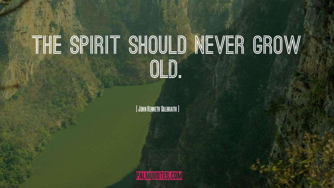 John Kenneth Galbraith Quotes: The spirit should never grow