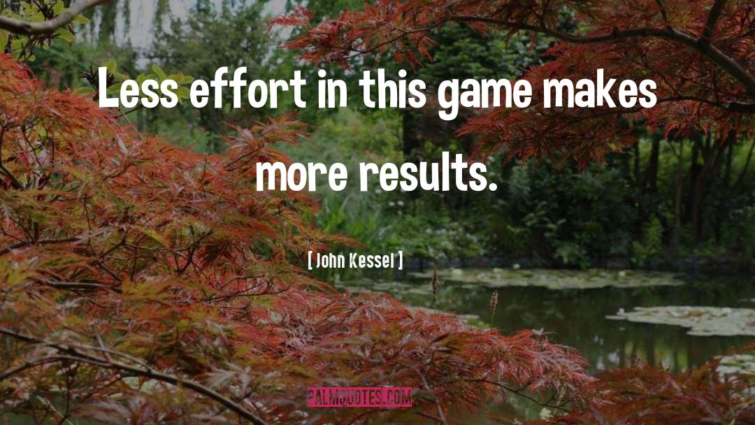 John Kessel Quotes: Less effort in this game