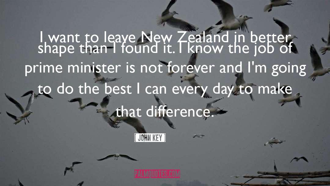 John Key Quotes: I want to leave New