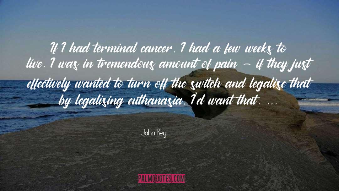John Key Quotes: If I had terminal cancer,