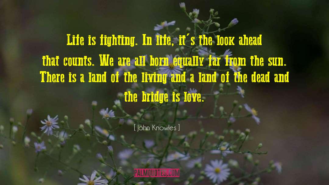 John Knowles Quotes: Life is fighting. In life,