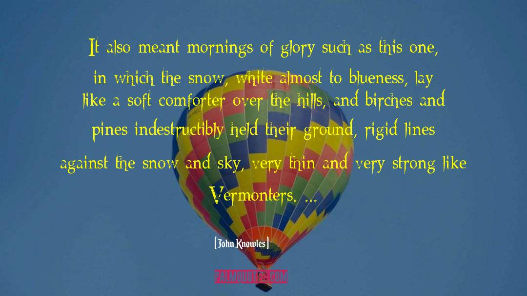 John Knowles Quotes: It also meant mornings of