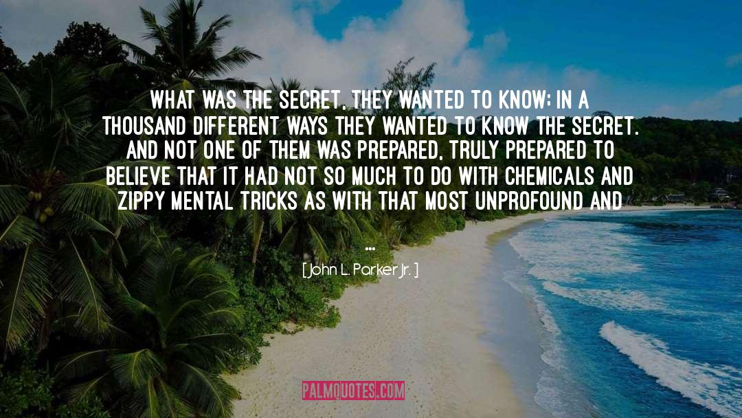 John L. Parker Jr. Quotes: What was the secret, they