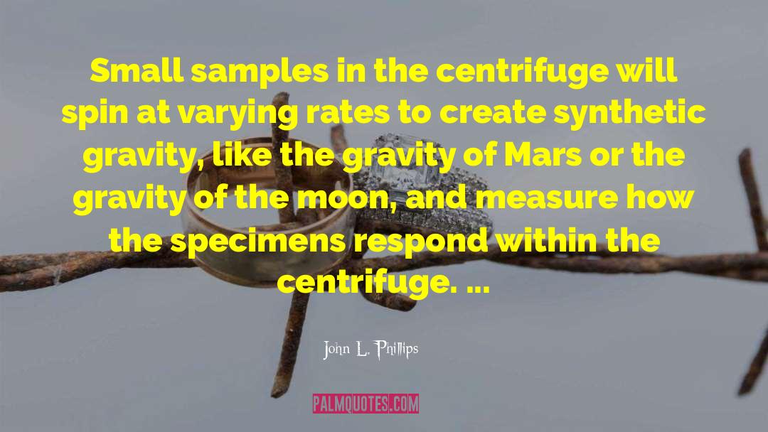 John L. Phillips Quotes: Small samples in the centrifuge