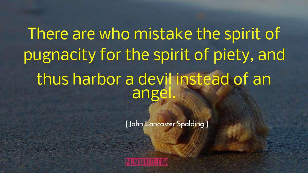 John Lancaster Spalding Quotes: There are who mistake the