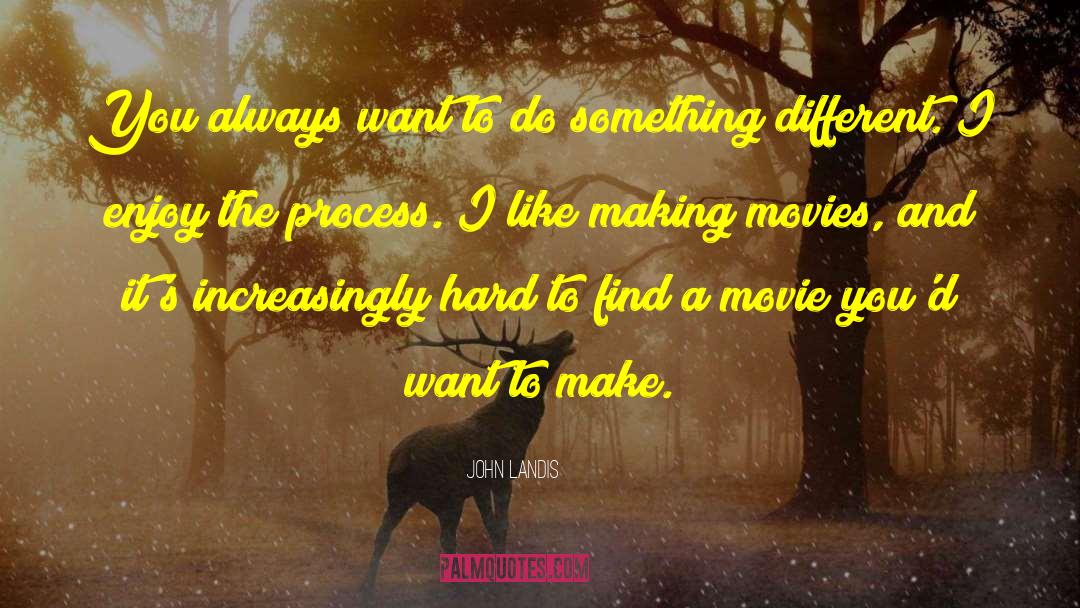 John Landis Quotes: You always want to do