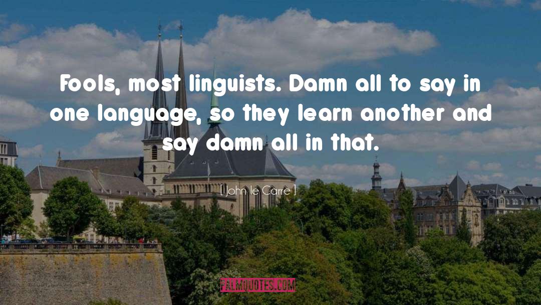 John Le Carre Quotes: Fools, most linguists. Damn all