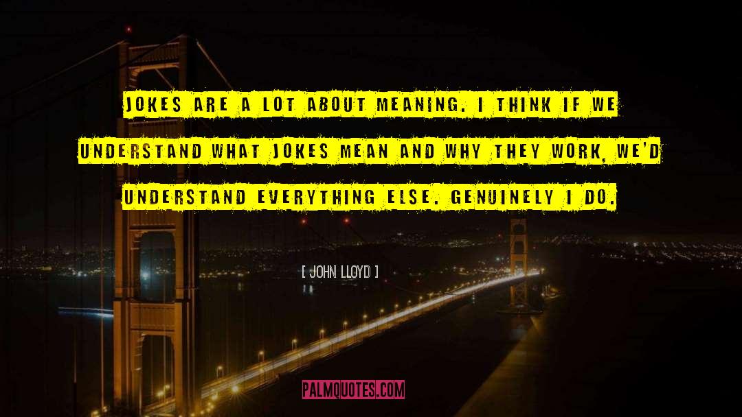 John Lloyd Quotes: Jokes are a lot about
