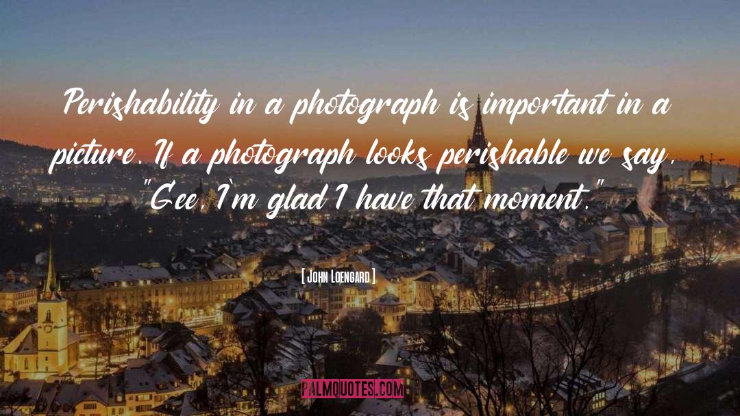 John Loengard Quotes: Perishability in a photograph is
