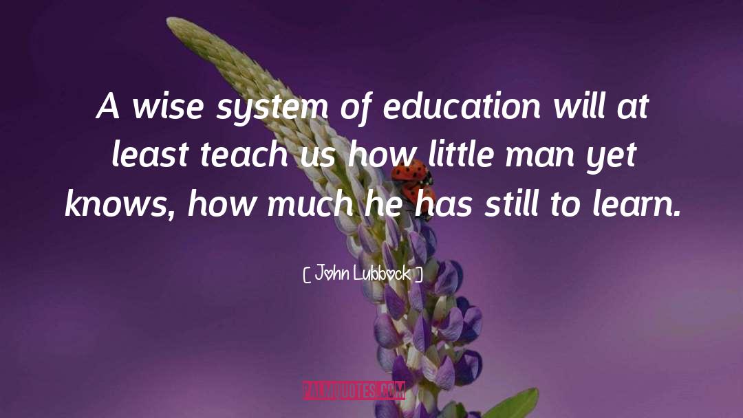 John Lubbock Quotes: A wise system of education