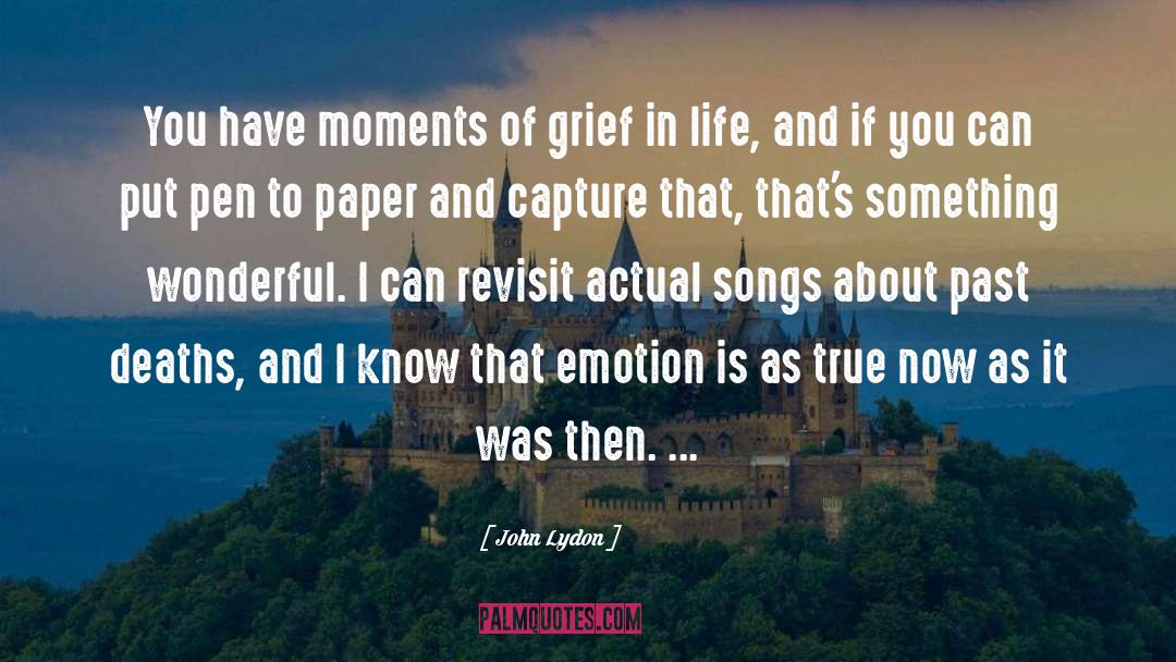 John Lydon Quotes: You have moments of grief