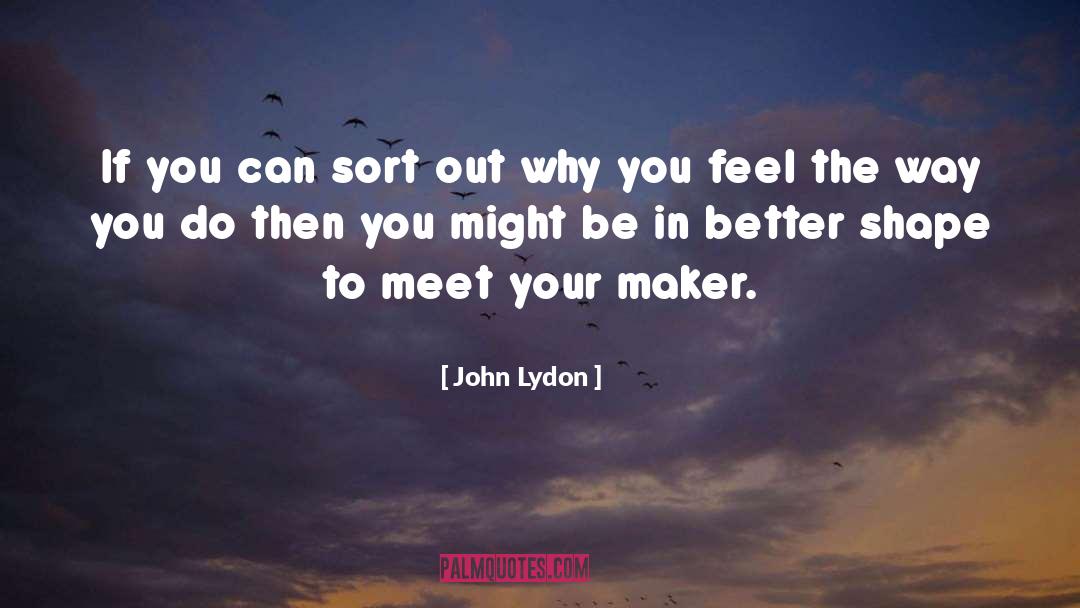 John Lydon Quotes: If you can sort out