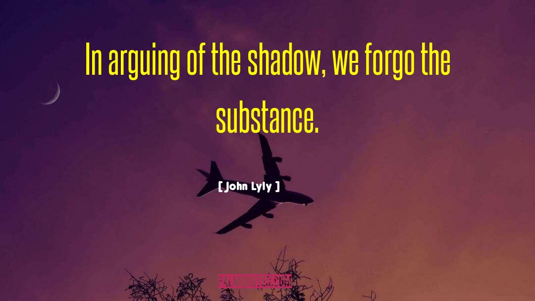 John Lyly Quotes: In arguing of the shadow,