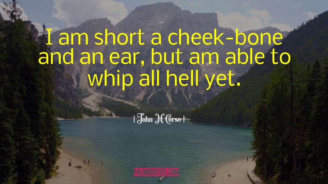 John M. Corse Quotes: I am short a cheek-bone