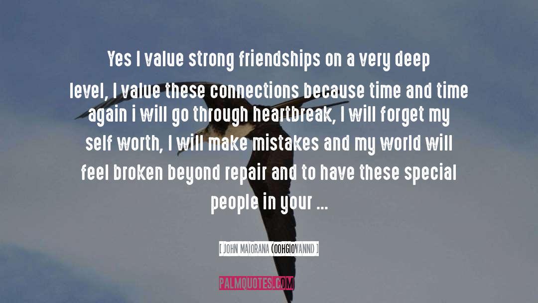 John Maiorana (oohGiovanni) Quotes: Yes I value strong friendships