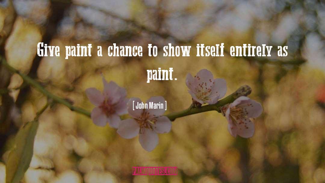 John Marin Quotes: Give paint a chance to