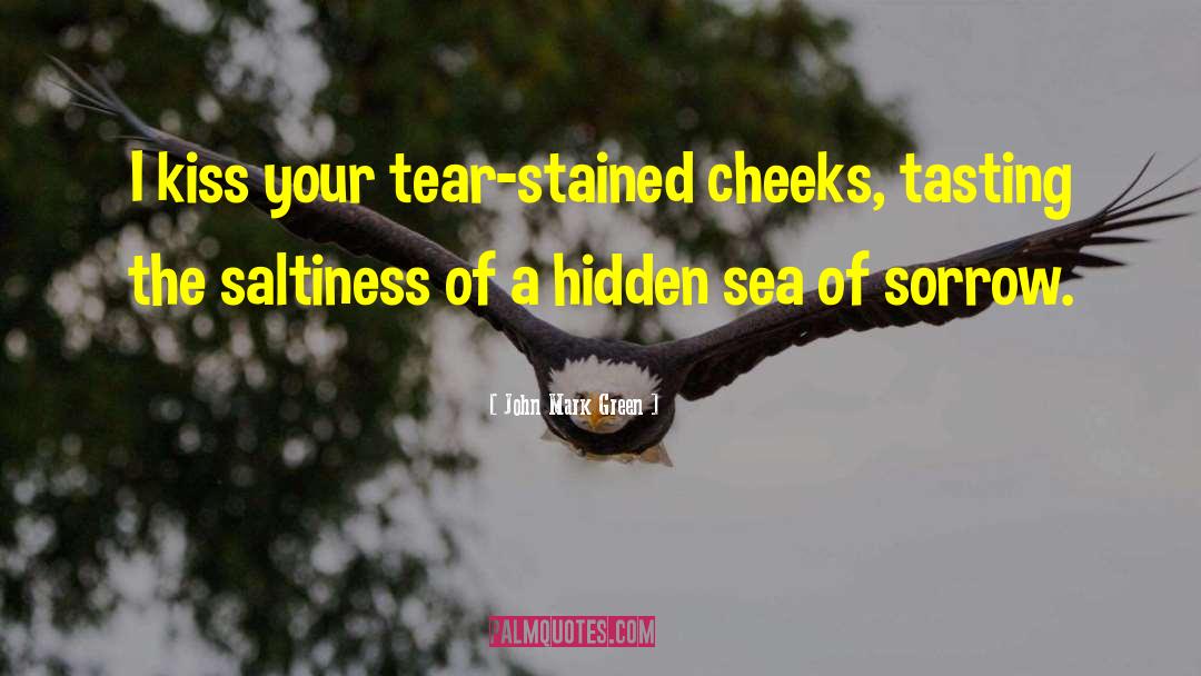 John Mark Green Quotes: I kiss your tear-stained cheeks,