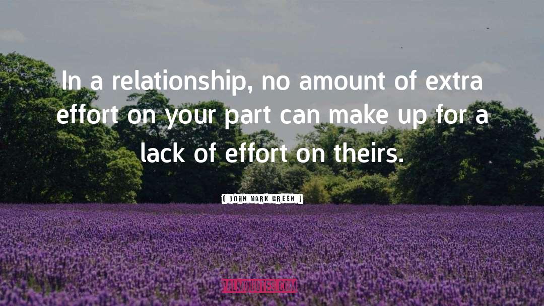 John Mark Green Quotes: In a relationship, no amount