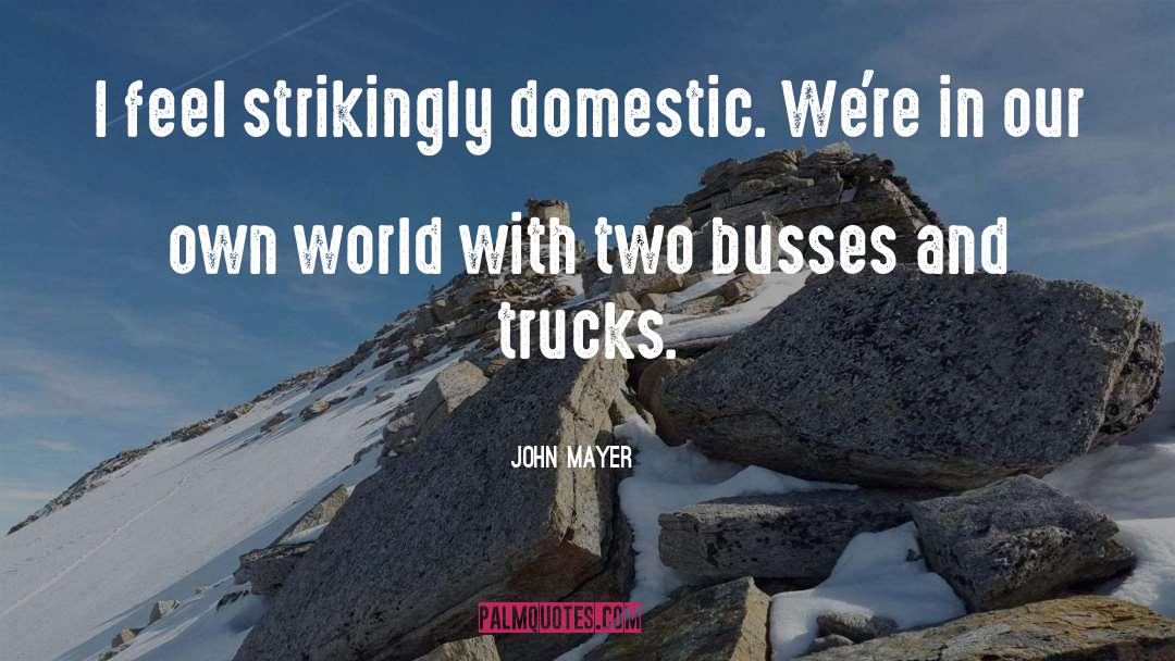 John Mayer Quotes: I feel strikingly domestic. We're