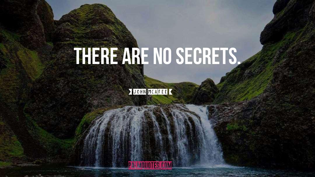 John McAfee Quotes: There are no secrets.