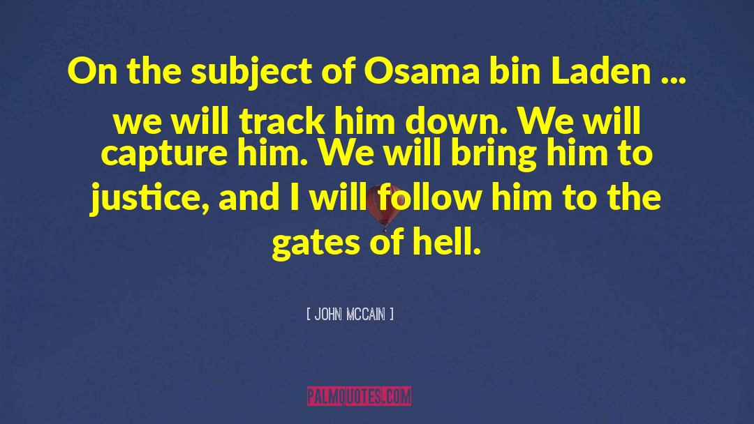 John McCain Quotes: On the subject of Osama