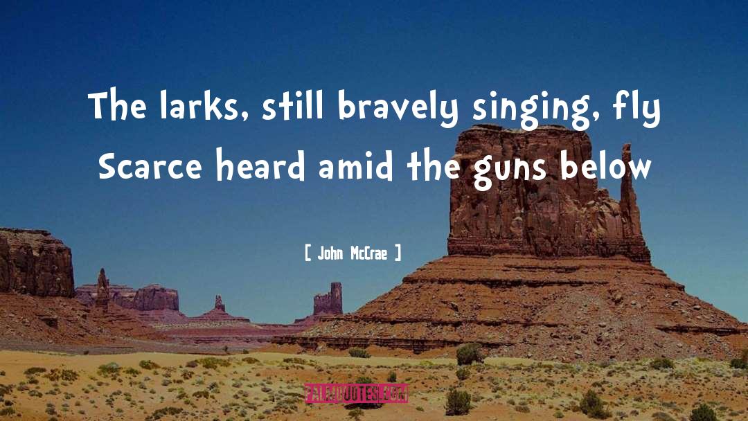 John McCrae Quotes: The larks, still bravely singing,