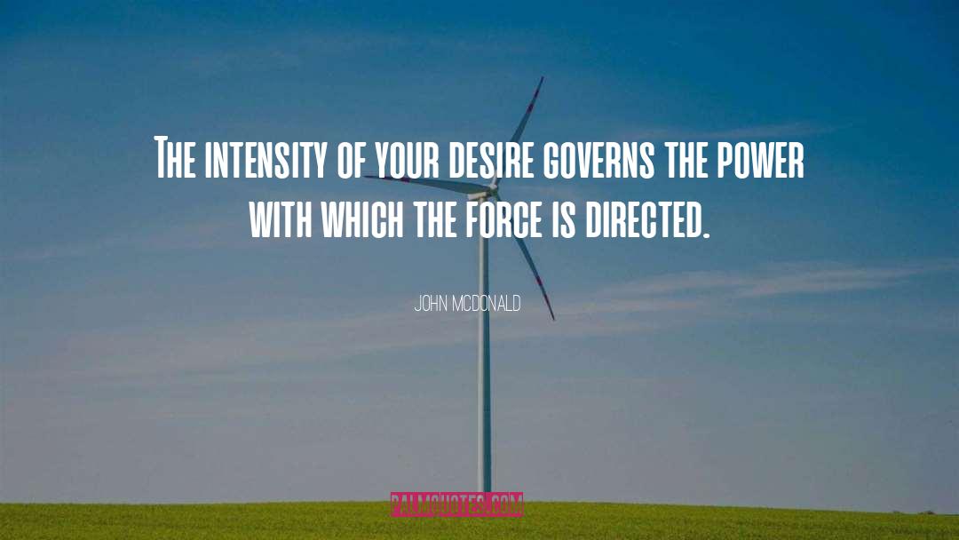 John McDonald Quotes: The intensity of your desire