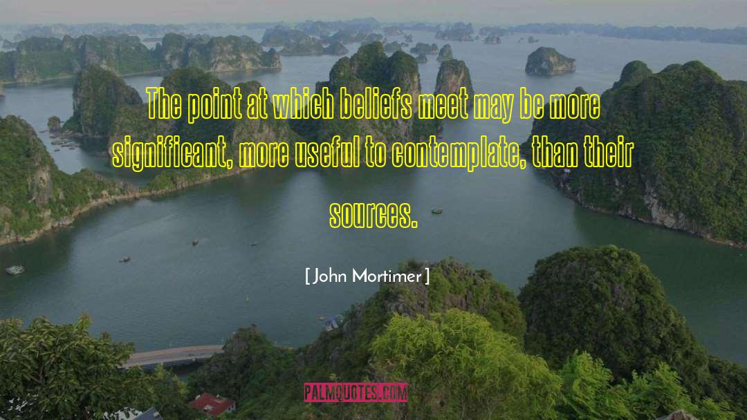 John Mortimer Quotes: The point at which beliefs