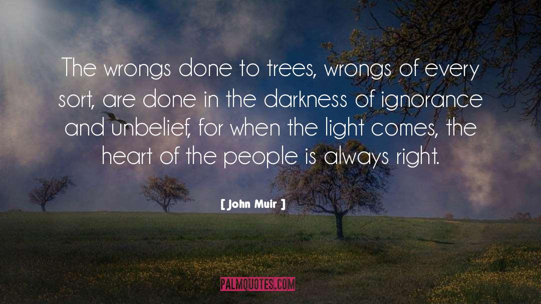 John Muir Quotes: The wrongs done to trees,